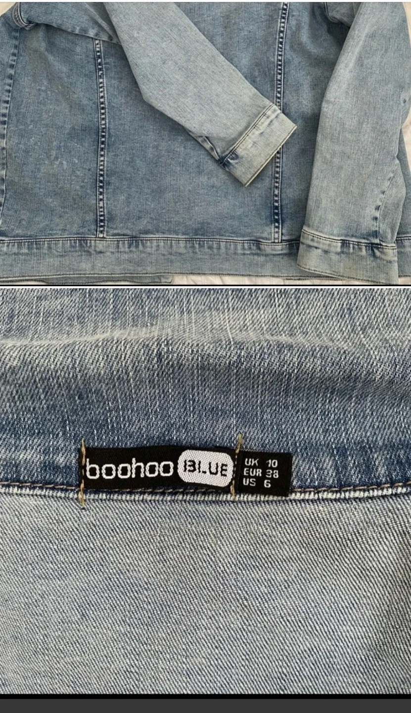Boohoo Blue Denim Jacket - Size 6 image indicator(2)