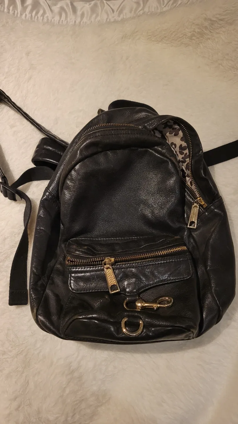 Rebecca Minkoff Black Leather Mini Backpack image indicator(2)