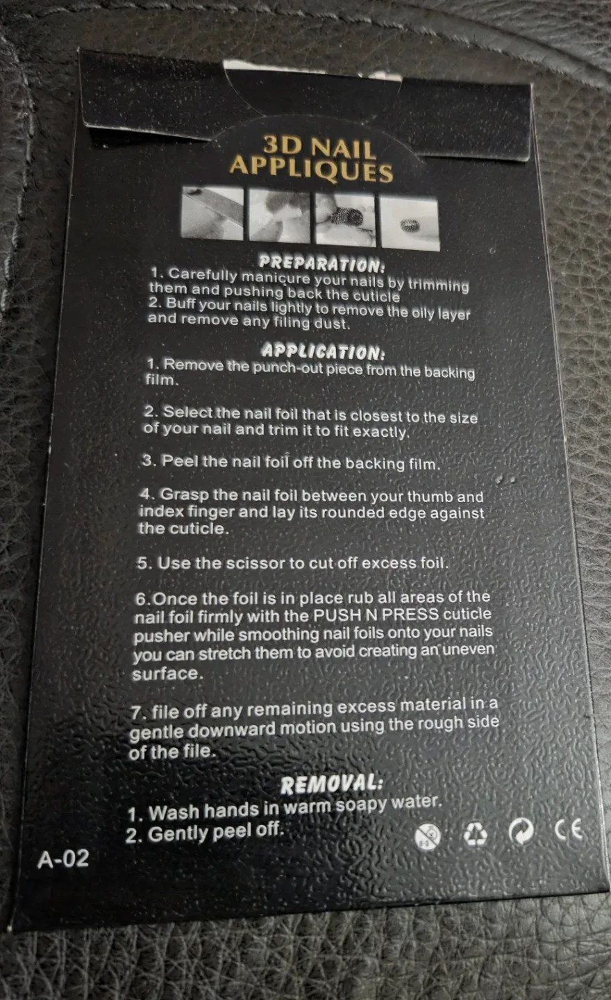 🤎#Free 3D Nail Appliques - Designer Nail Wraps (16pcs) image indicator(2)