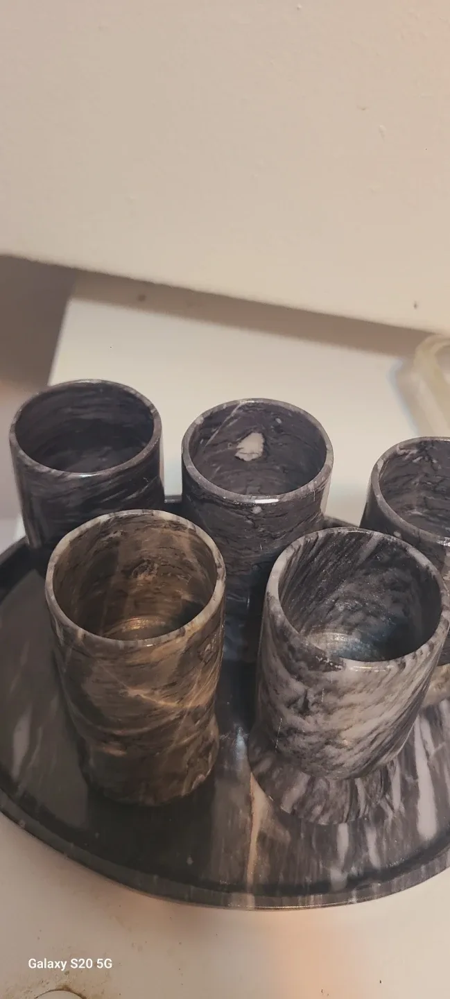 Marble Egg Cups with Matching Tray image indicator(5)