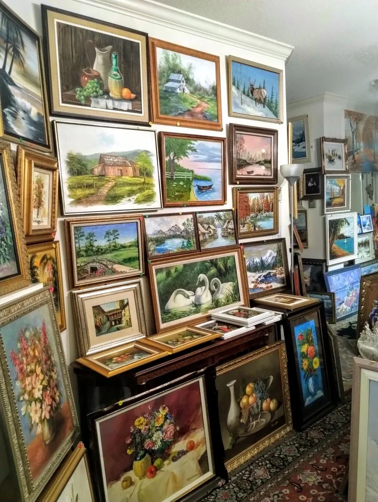 90  pieces of antique original oil paintings prices $20 and up. image indicator(6)