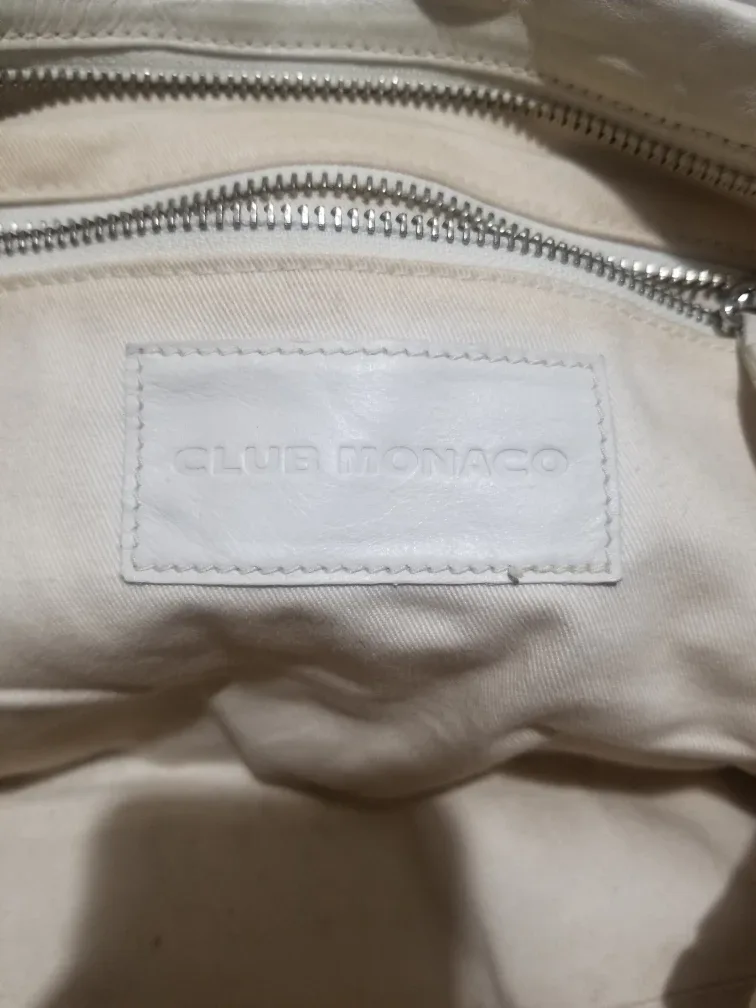 Club Monaco White Leather Shoulder Bag #Cleanout image indicator(4)