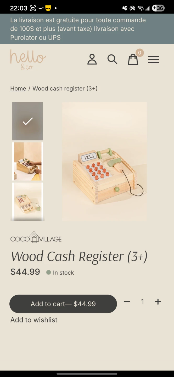 Coco Village Wooden Cash Register (3+) - New in Box! - photo 4