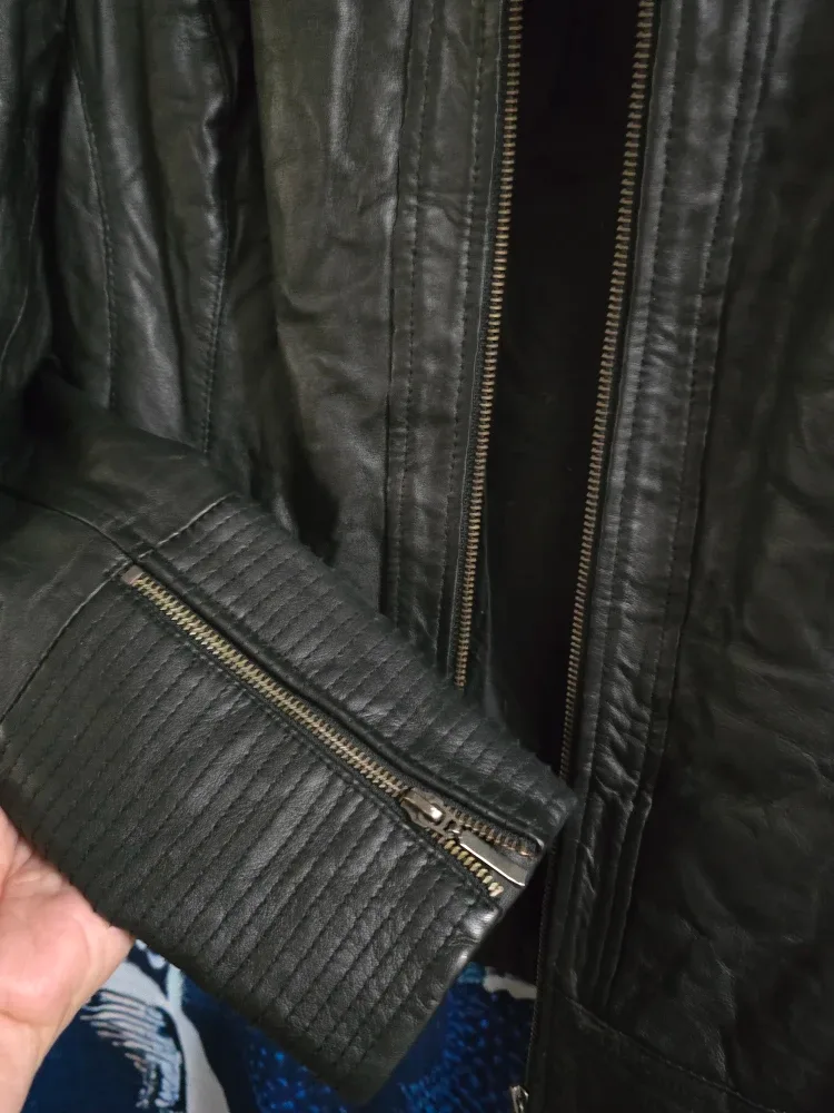 Planet Black EDGY Cool  Leather Jacket M #thriftypicks image indicator(6)