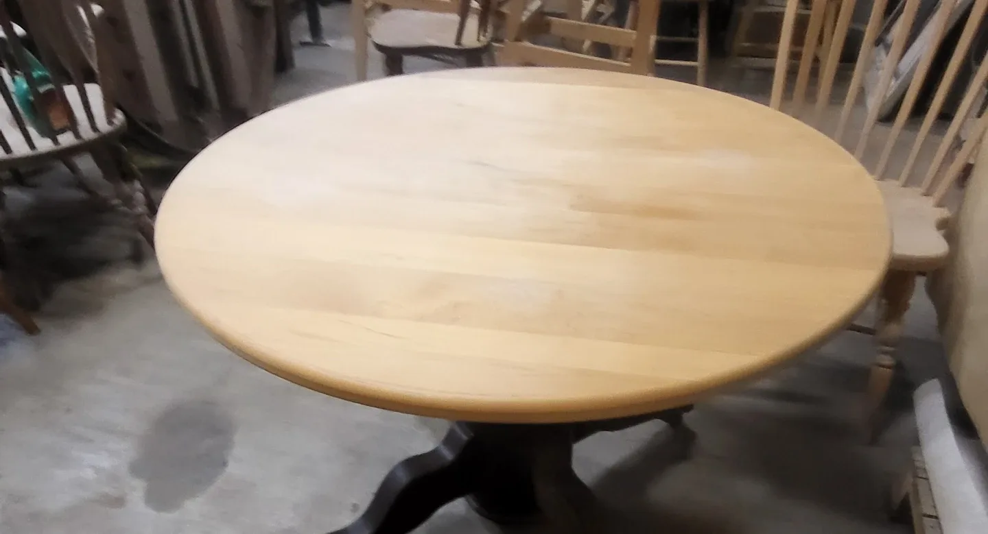 Round wooden table