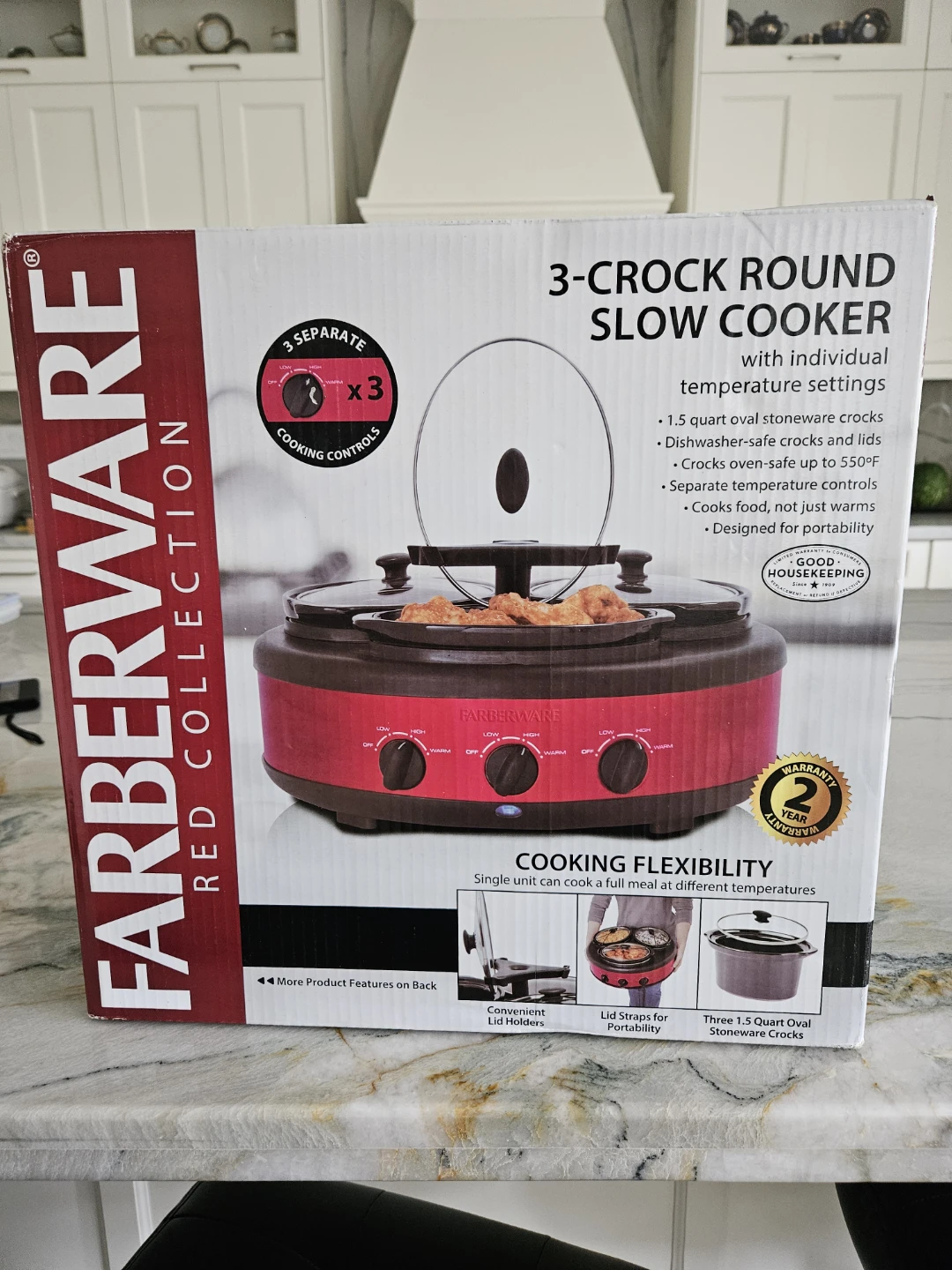 3 crock round slow cooker