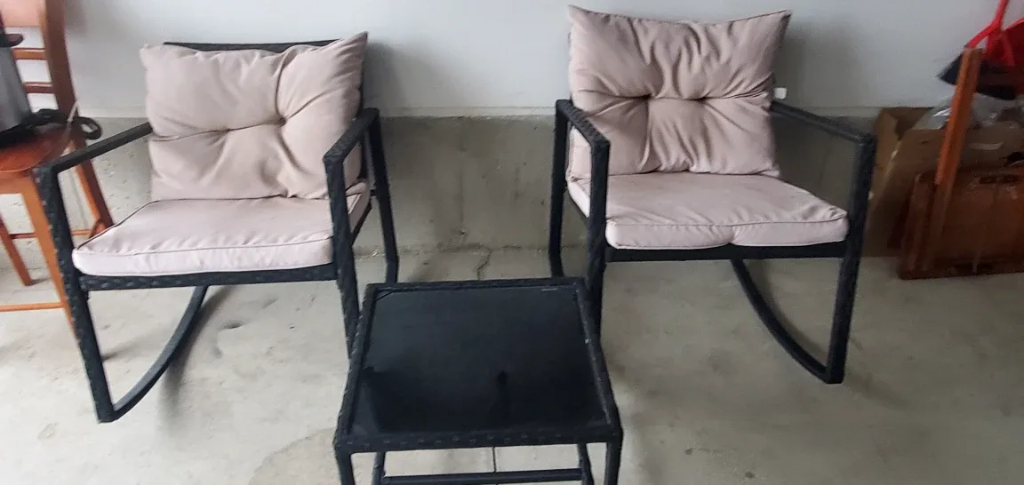 Outdoor Rocking Chair Set with Table