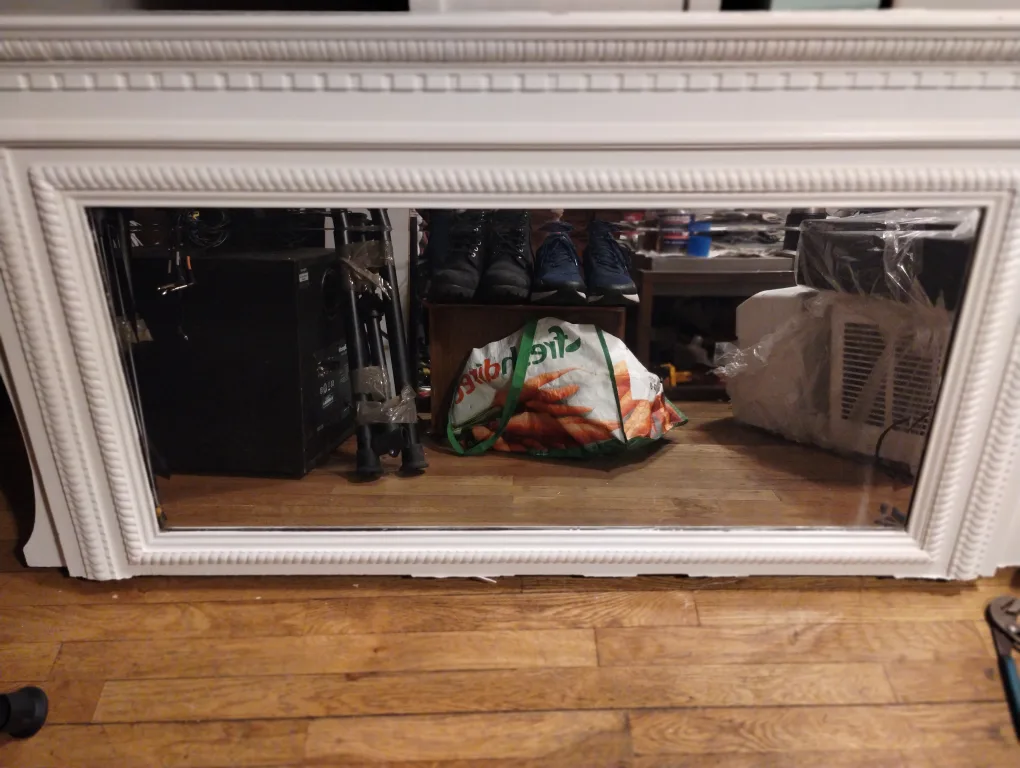 Antique Custom Wood Framed Mirror image indicator(2)