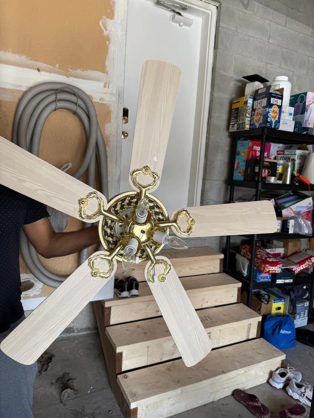 Ceiling Fan - 5 Blade, Gold Accents