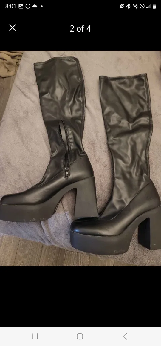 ALDO Albie Knee-High Platform Boots - Black image indicator(2)