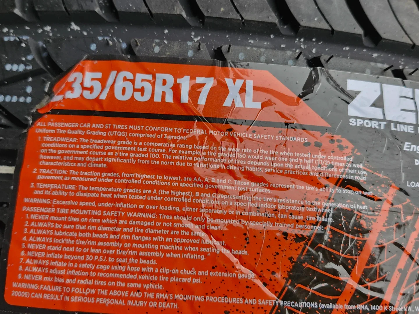 Set of 4 Zeetex ZT6000 Tires 235/65R17 XL - NEW image indicator(5)