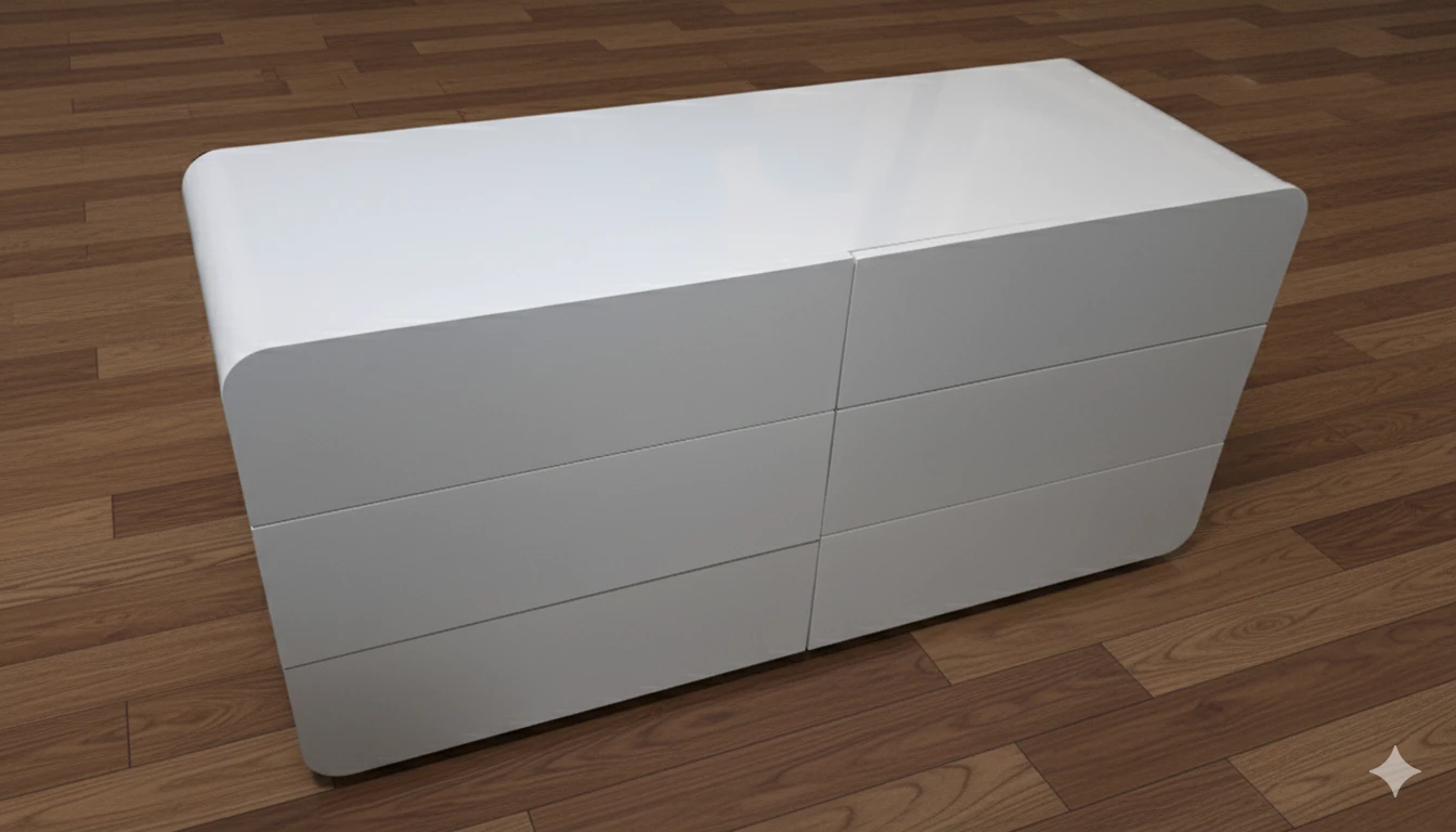 White 6-Drawer Dresser (47.24" x 15.74") - photo 4
