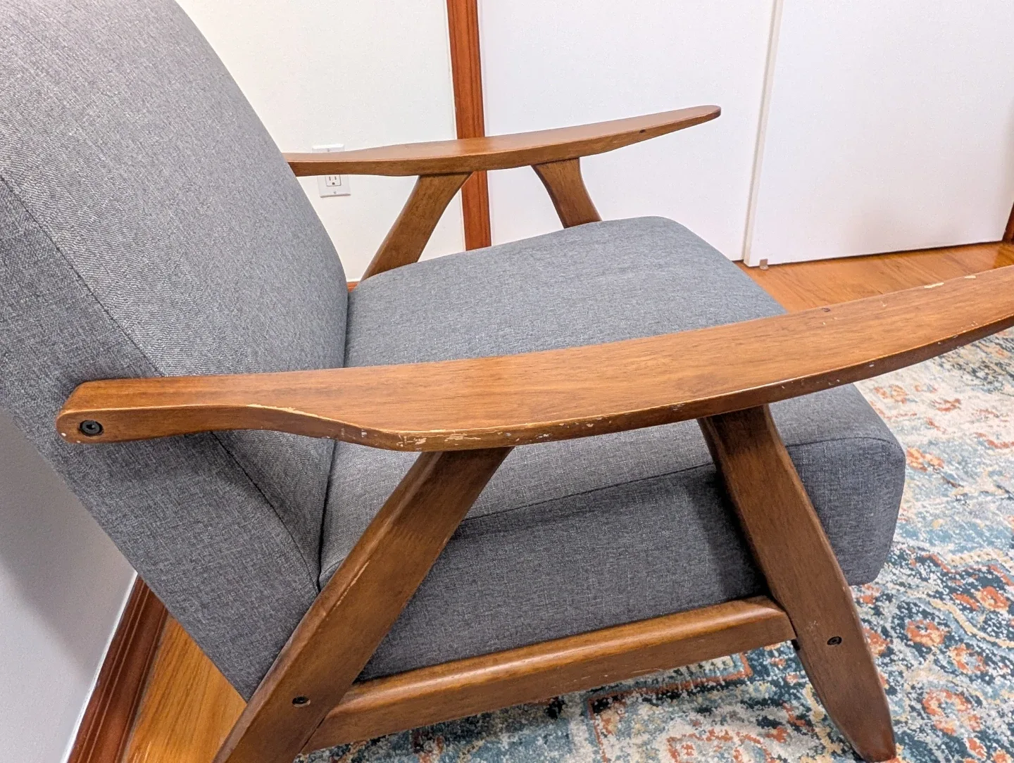 Mid-Century Modern Gray Armchair image indicator(5)