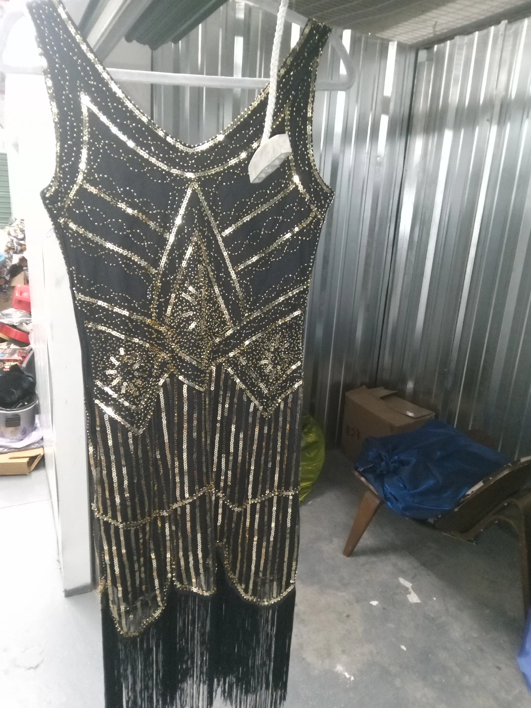 Vintage Flapper Dress - Black & Gold