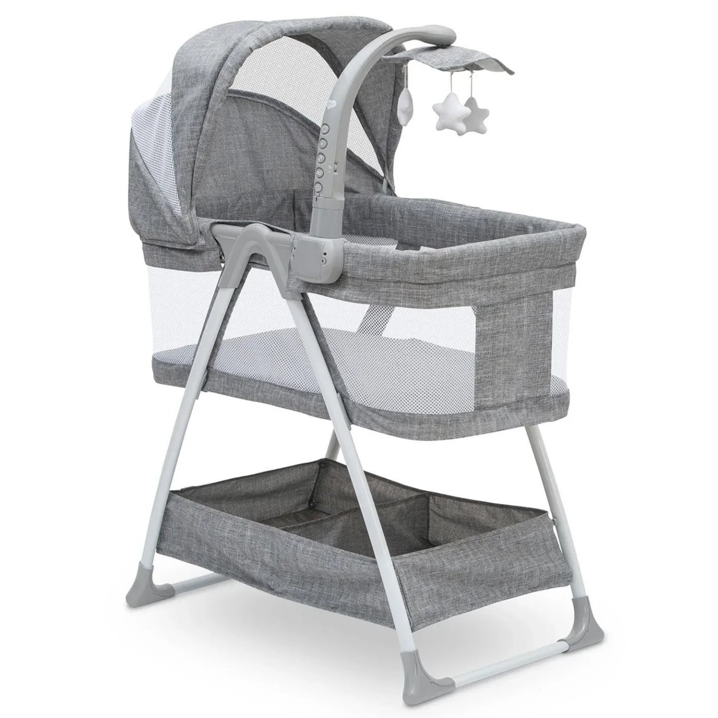 Delta Children Smooth Glide Bassinet - Grey Tweed image indicator(2)