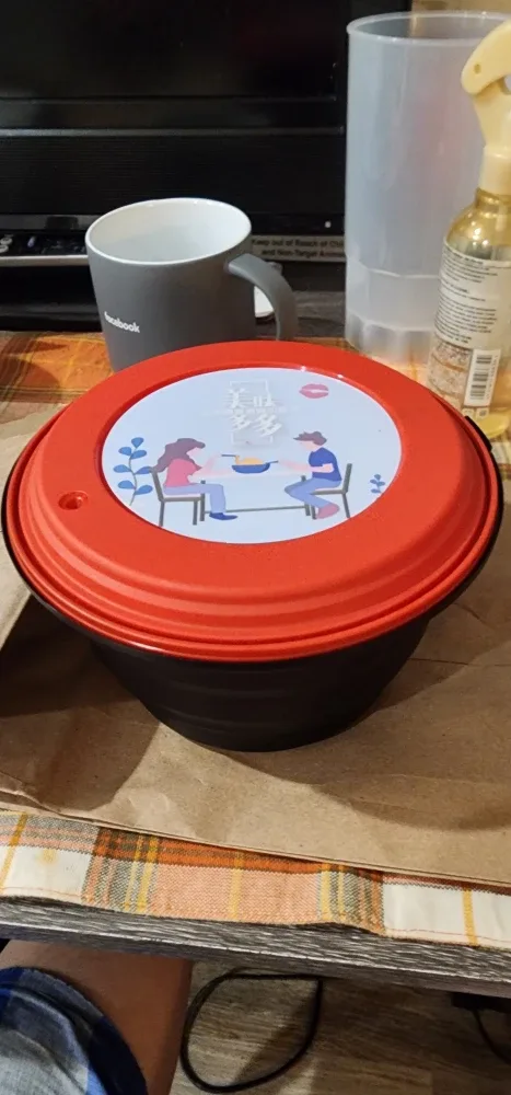Black and Red Food Container