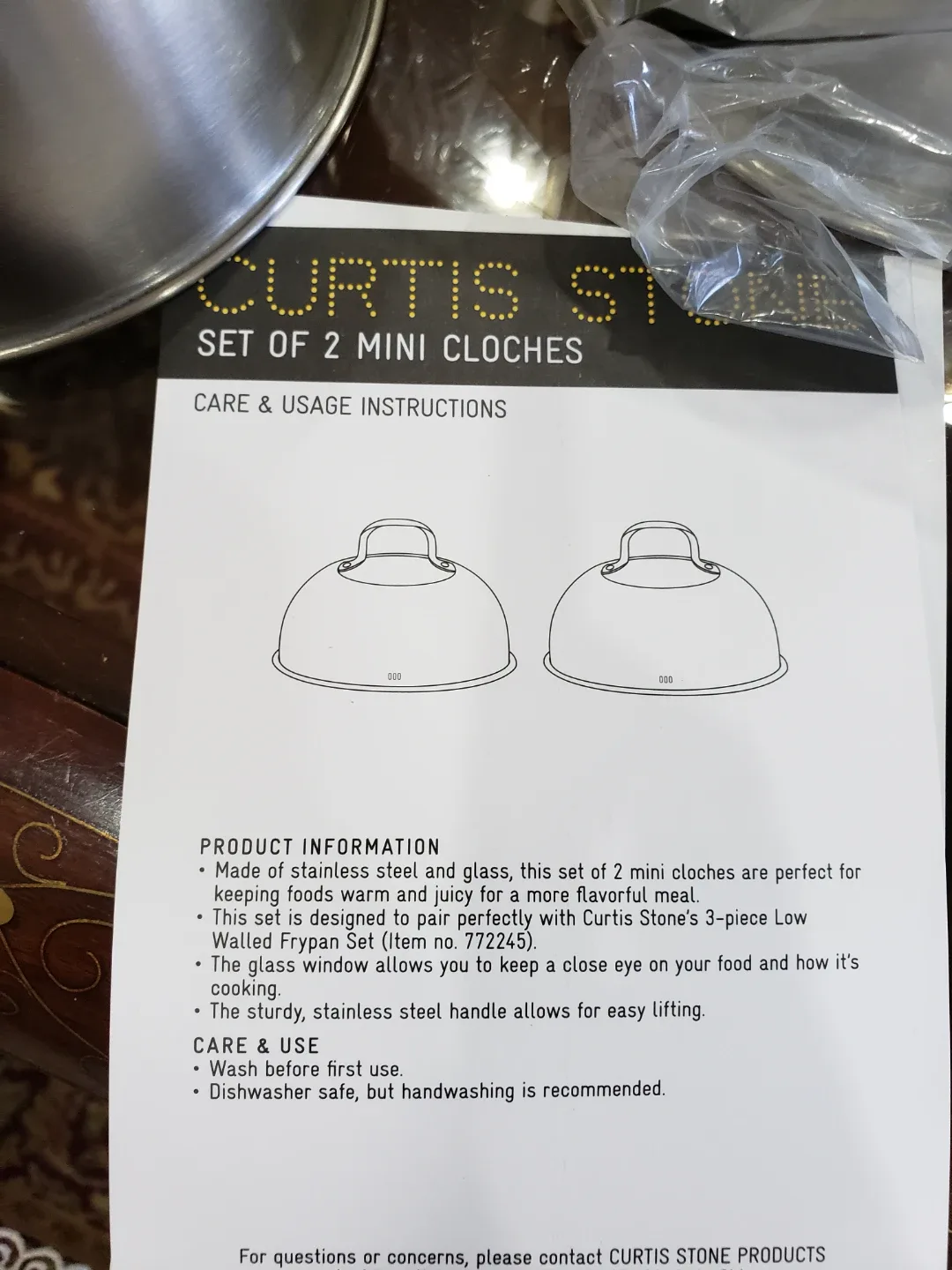 Curtis Stone Set of 2 Mini Cloches - New in Box