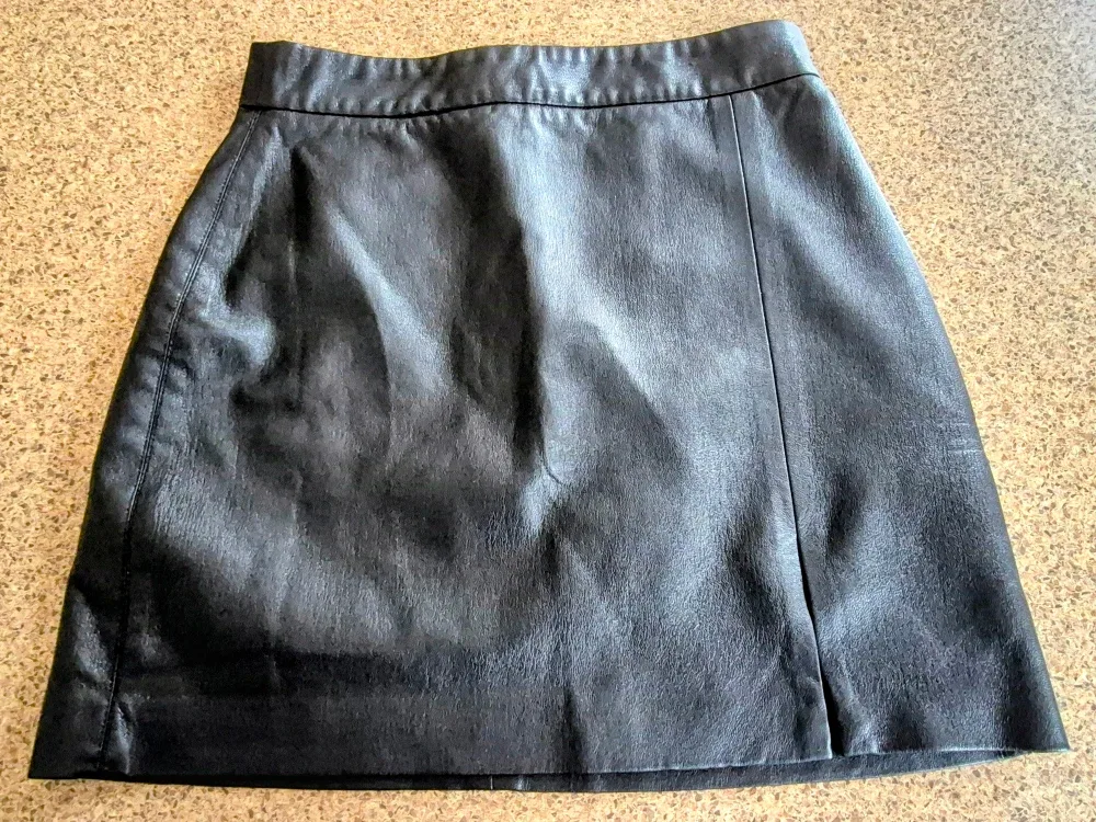 Aritzia Black Leather Mini Skirt