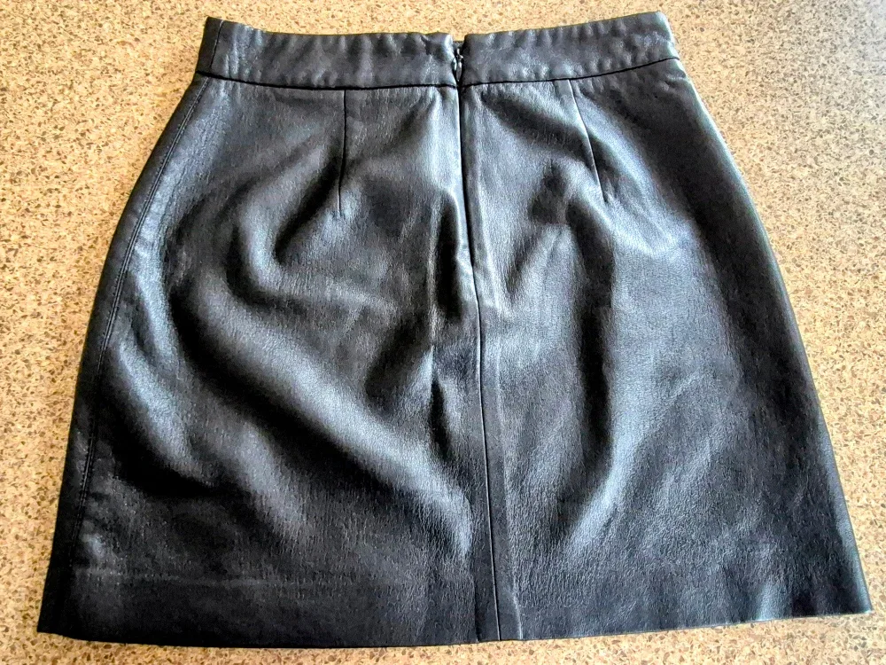 Aritzia Black Leather Mini Skirt image indicator(2)