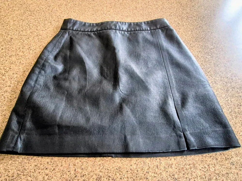 Aritzia Black Leather Mini Skirt image indicator(4)