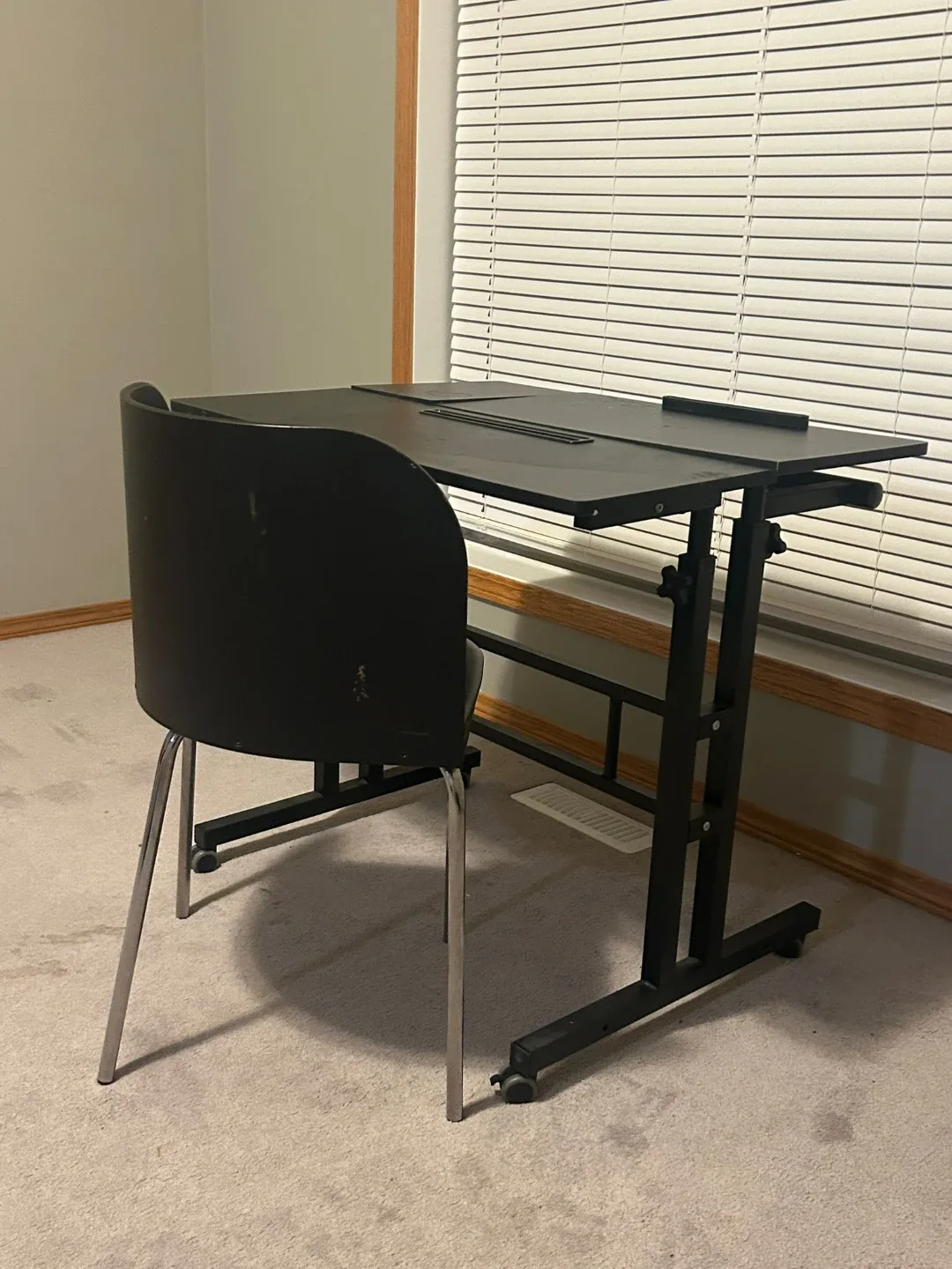 Adjustable Black Desk and Chair Set