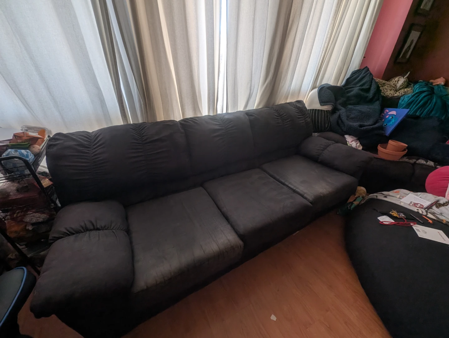 Black 3-Seater Sofa - Used Condition