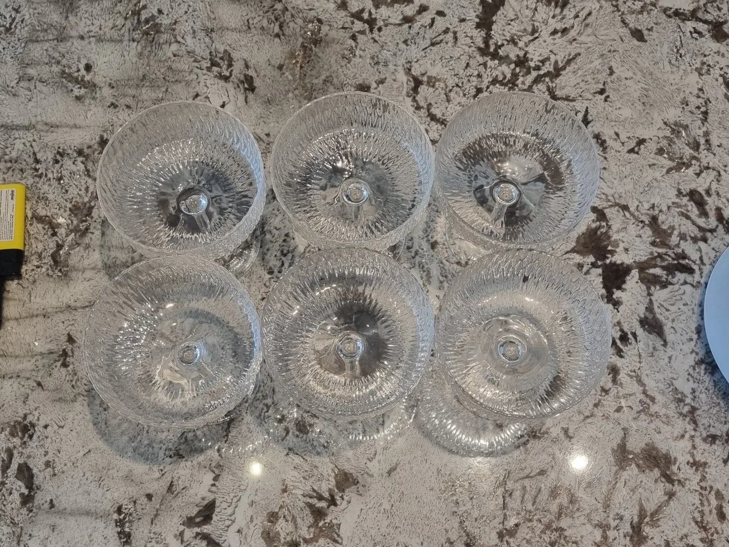 Set of 6 Textured Glass Coupes image indicator(3)