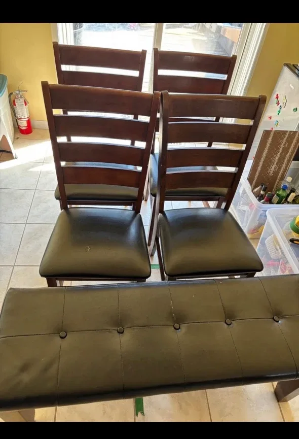 Dining Table Set with 4 Chairs & Bench image indicator(2)