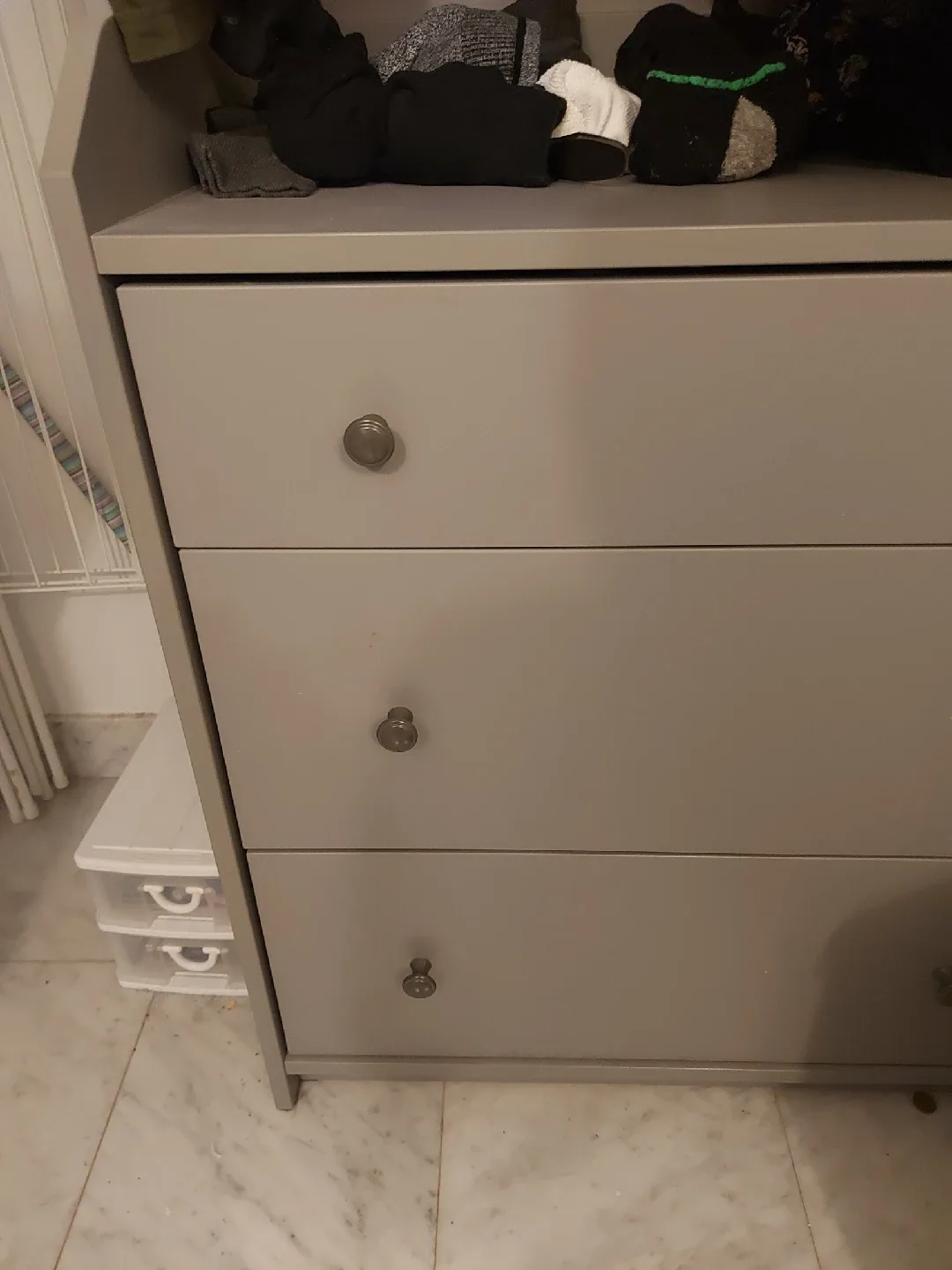 IKEA HAUGA Dresser with 3 drawers, Grey image indicator(2)