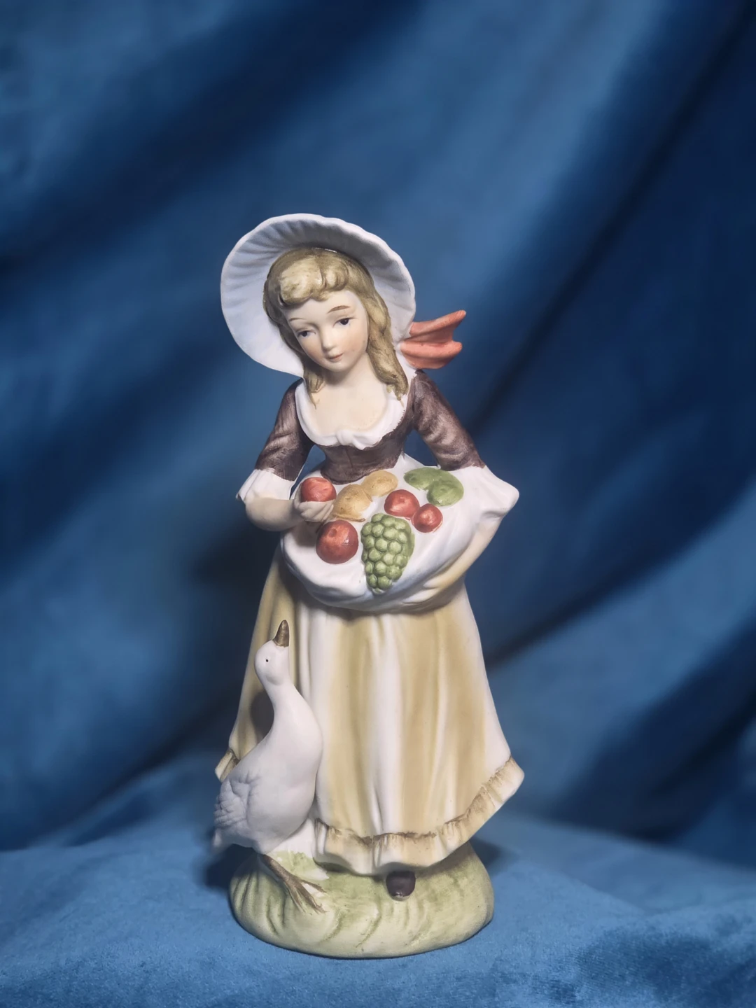 Vintage Porcelain Figurine Girl with Goose