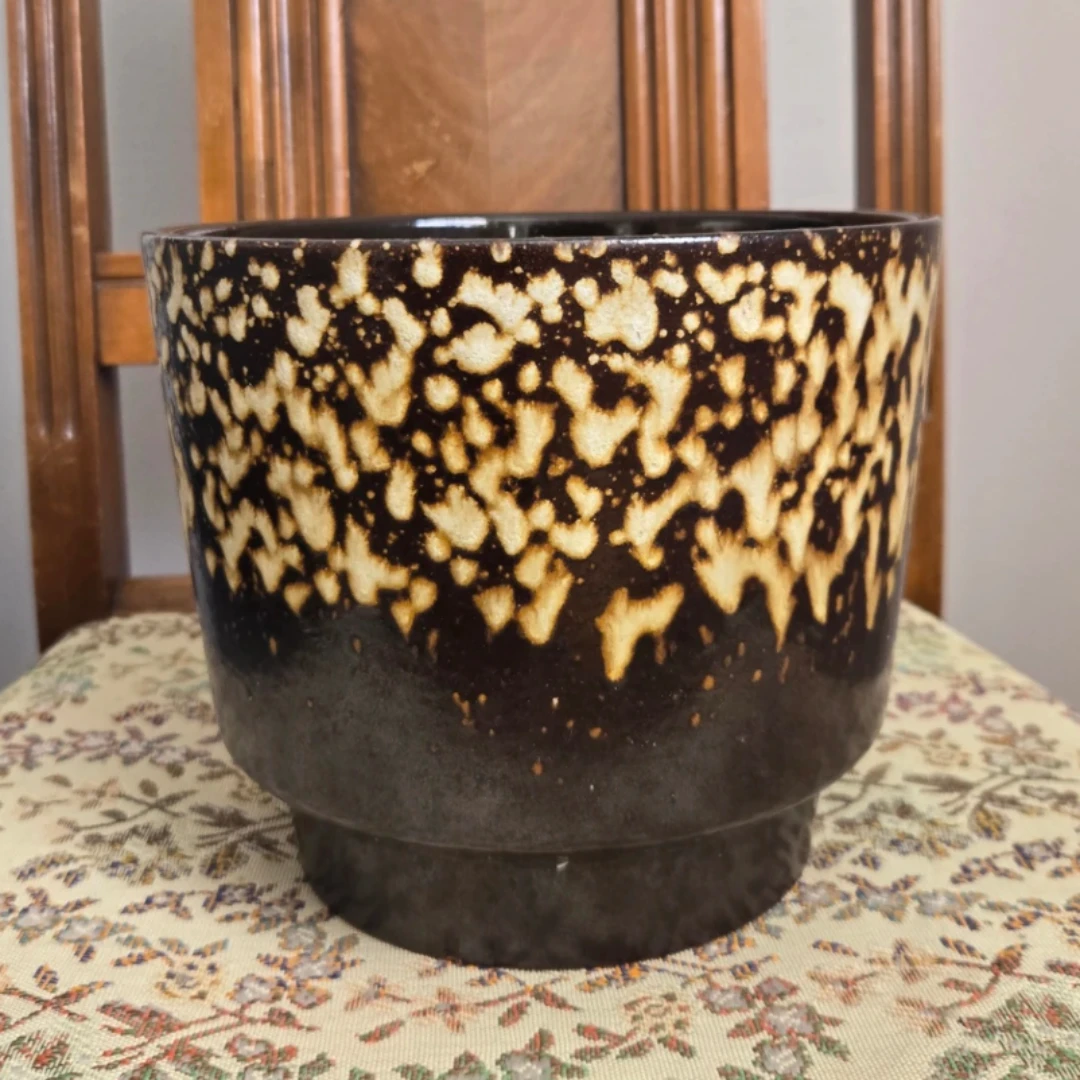 Vintage MCM German Pottery Planter, 7" Tall