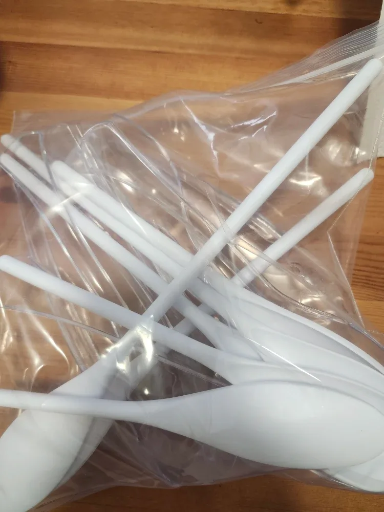 White Plastic serving cutleries