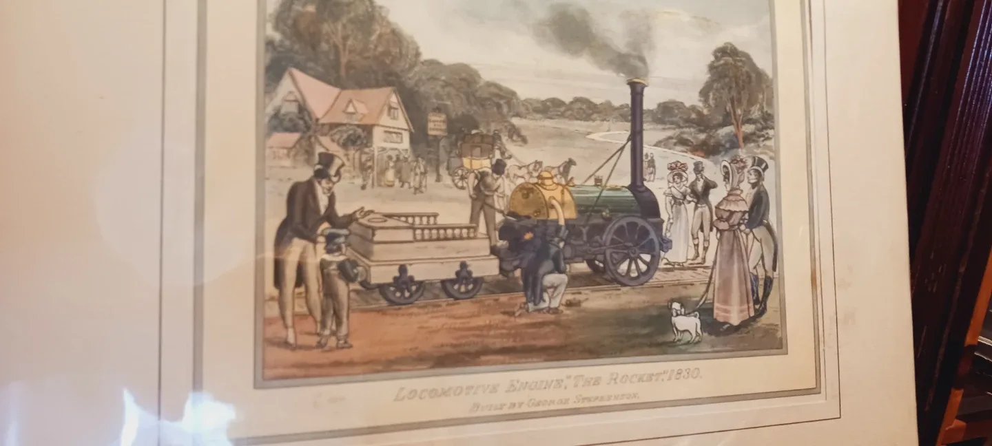 Locomotive Engine "The Rocket" 1830. ART ILLUSTRATION thumbnail