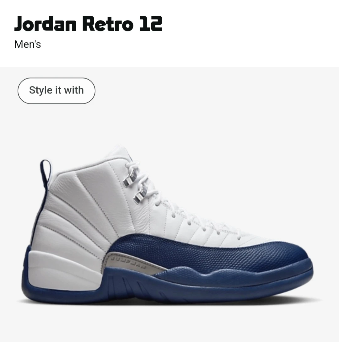 Jordan Retro 12 Men's - White/Navy