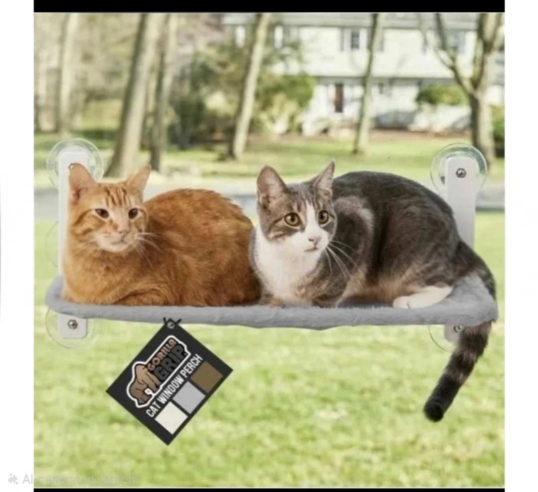 New GORILLA GRIP Heavy Duty Cordless Cat Window Perch