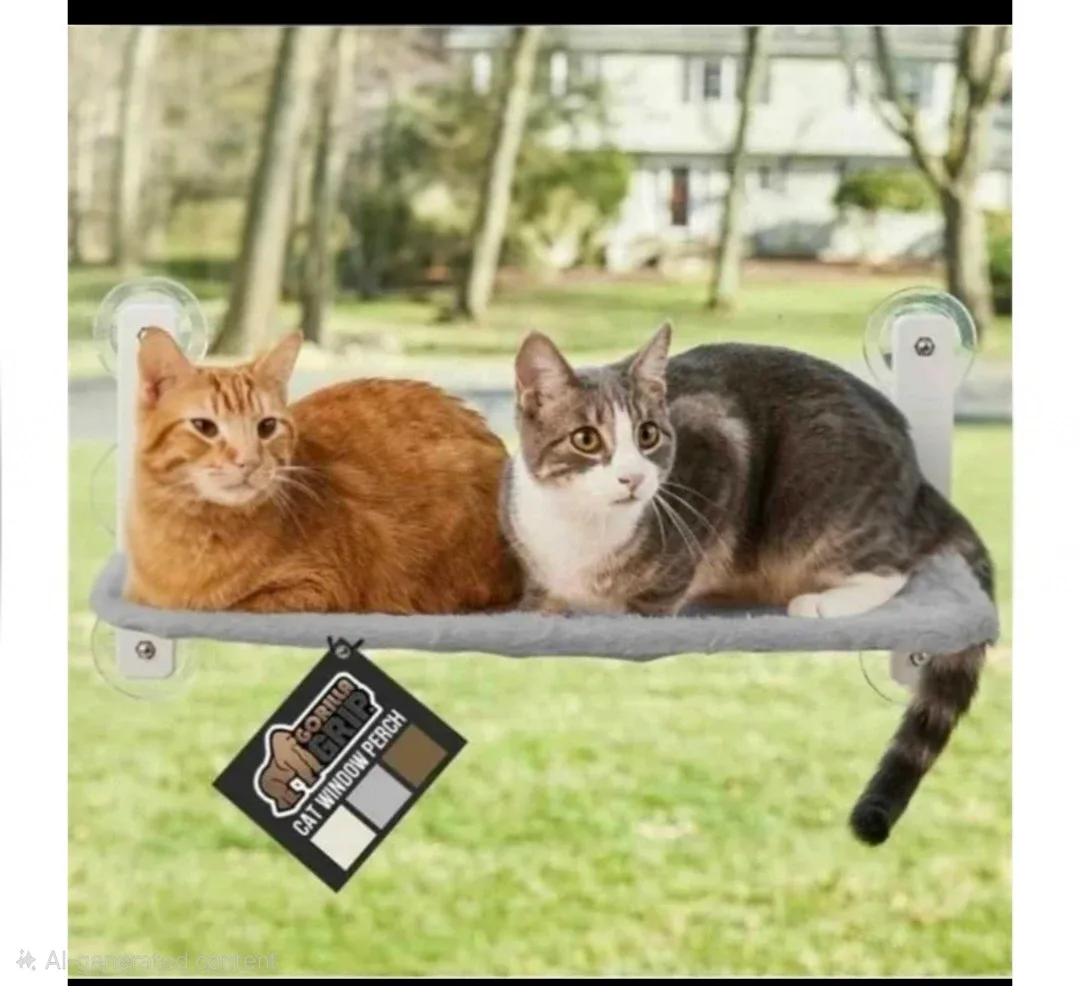 New GORILLA GRIP Heavy Duty Cordless Cat Window Perch