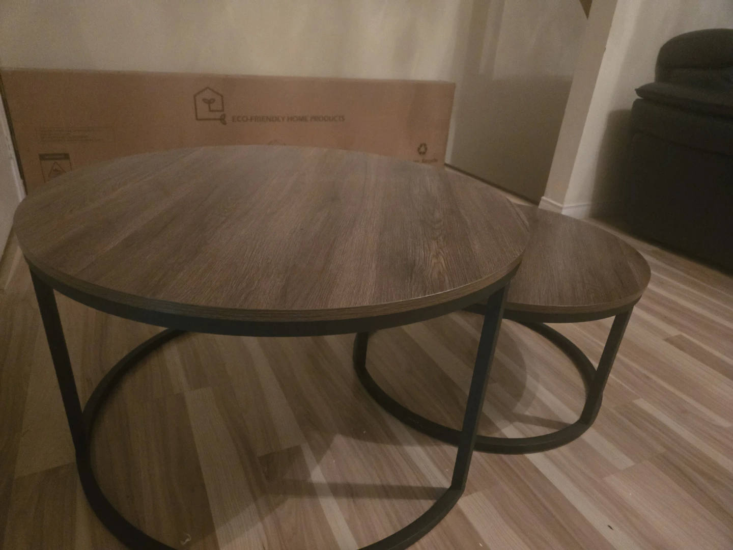 Title: Modern Round Coffee Table Set – Good Condition - photo 4