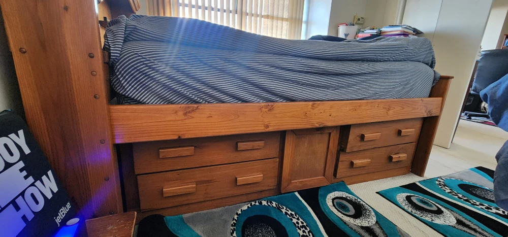 Wooden Bed Frame with Storage - photo 2