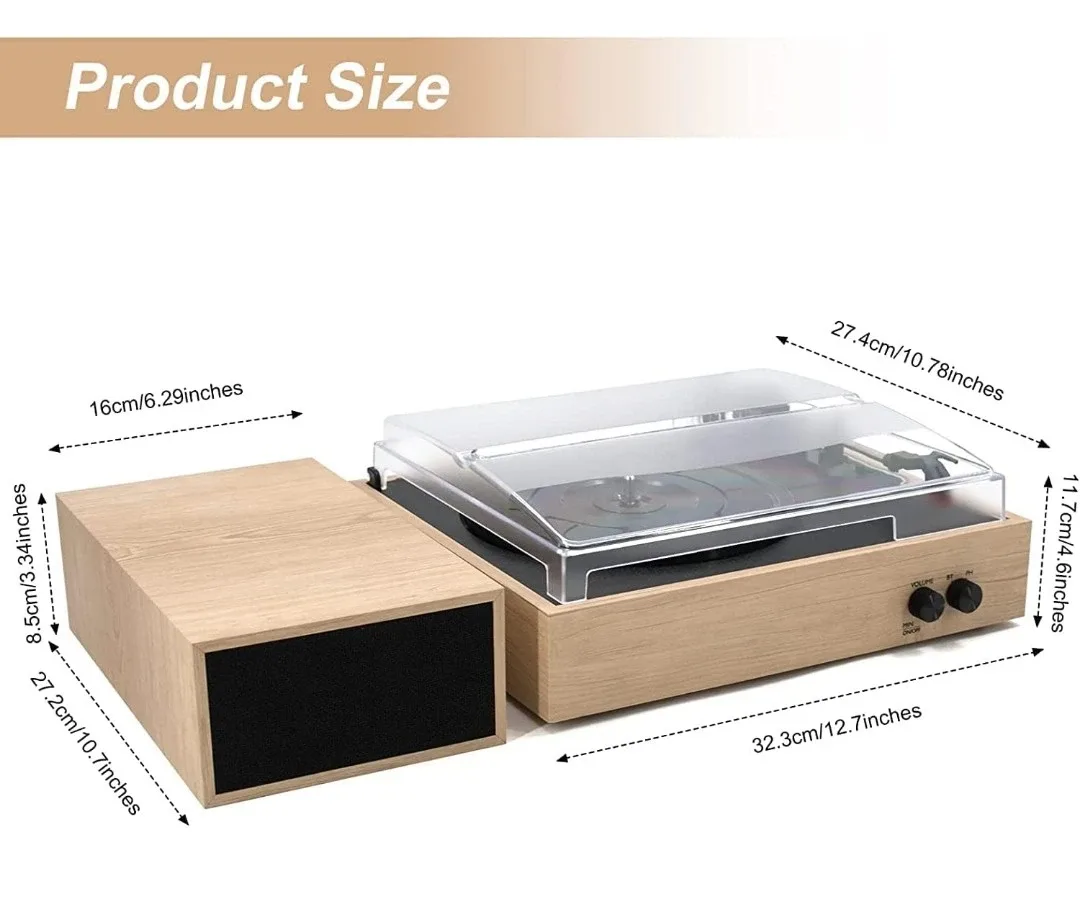 LP&No.1 Wireless Vintage Turntable with Stereo Speakers image indicator(6)