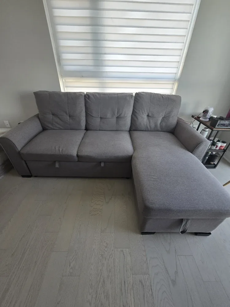 Grey Sleeper Sofa with Storage image indicator(2)