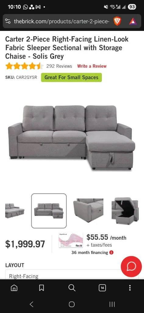Grey Sleeper Sofa with Storage image indicator(6)