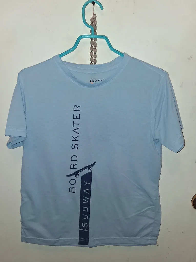 Hellcat Light Blue Skater T-Shirt - Size 34 XS