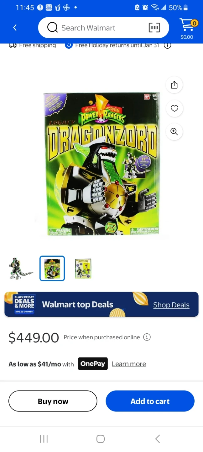 "CLEANOUT"Power Rangers Dragonzord Collectible Figure - photo 3