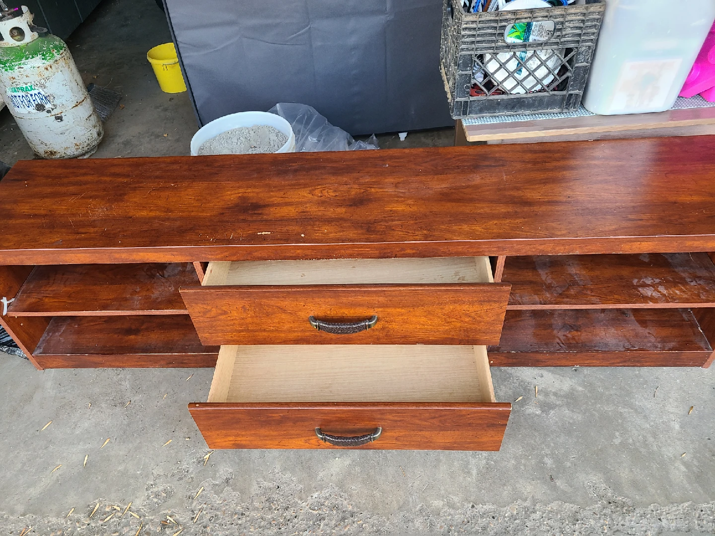 Wooden TV Stand with Drawers