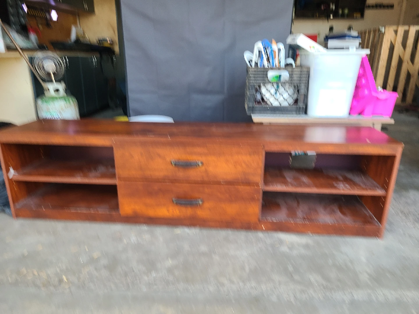 Wooden TV Stand with Drawers - photo 3