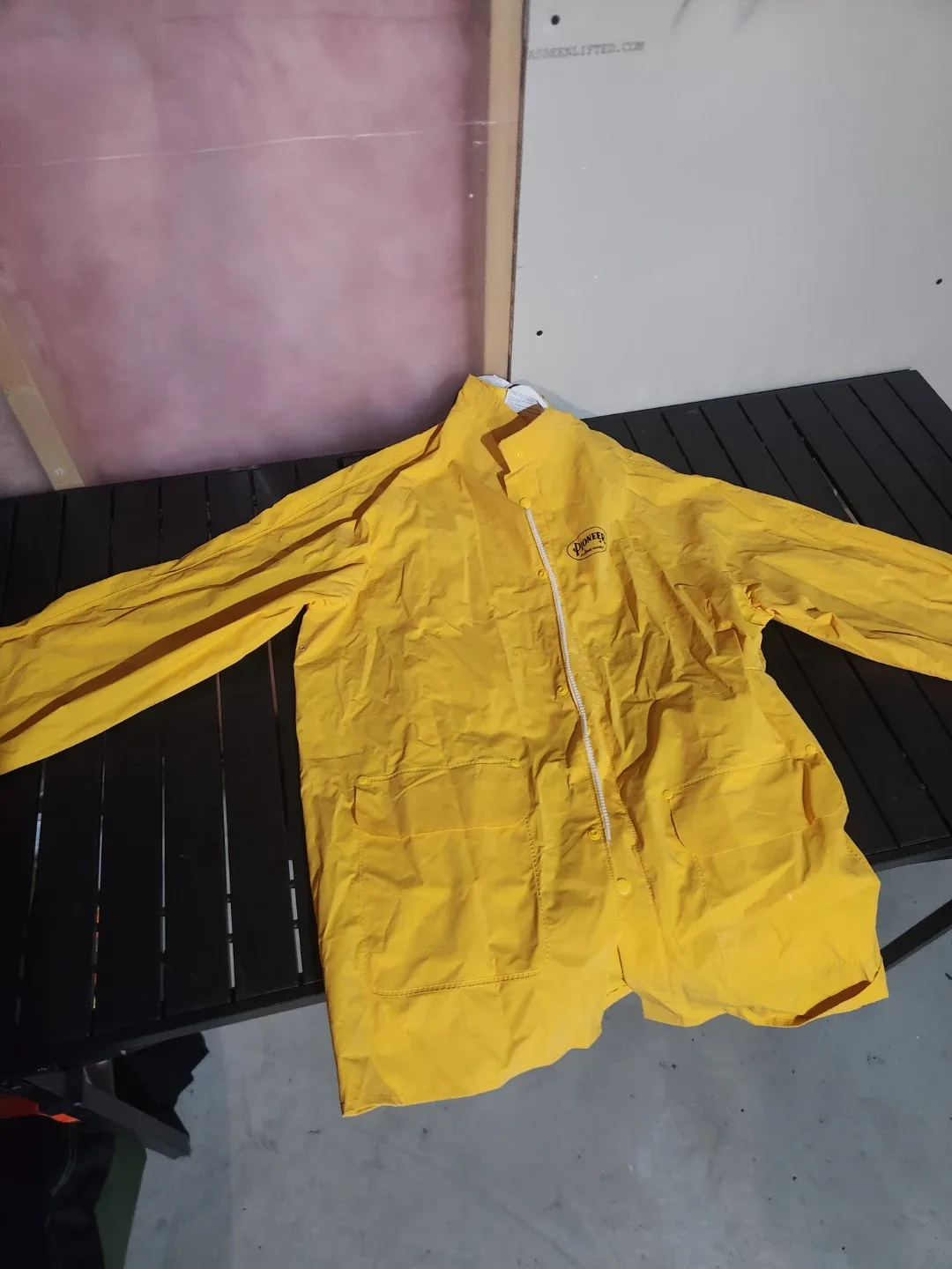 Pioneer Flame-Gard Yellow Rain Jacket - Size L