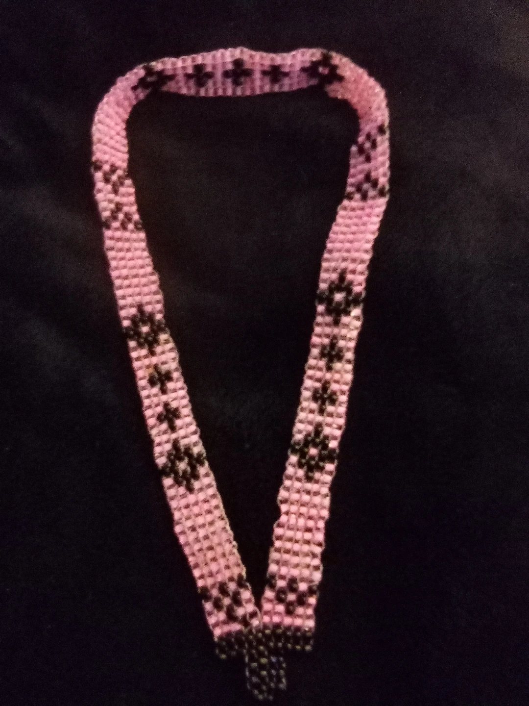 Pink Beaded mini lanyarf