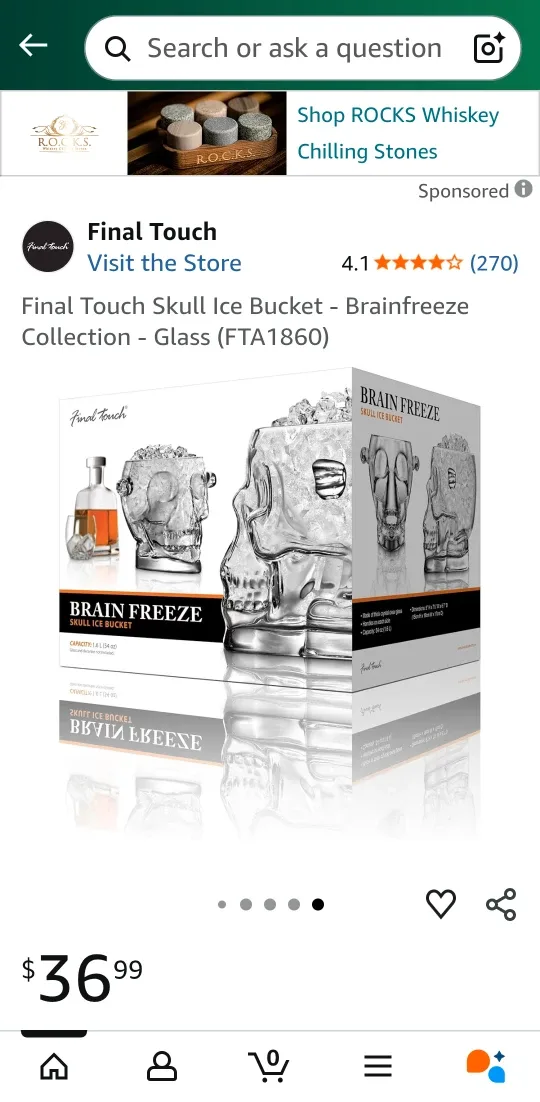 Final Touch Skull Ice Bucket - Brainfreeze Collection