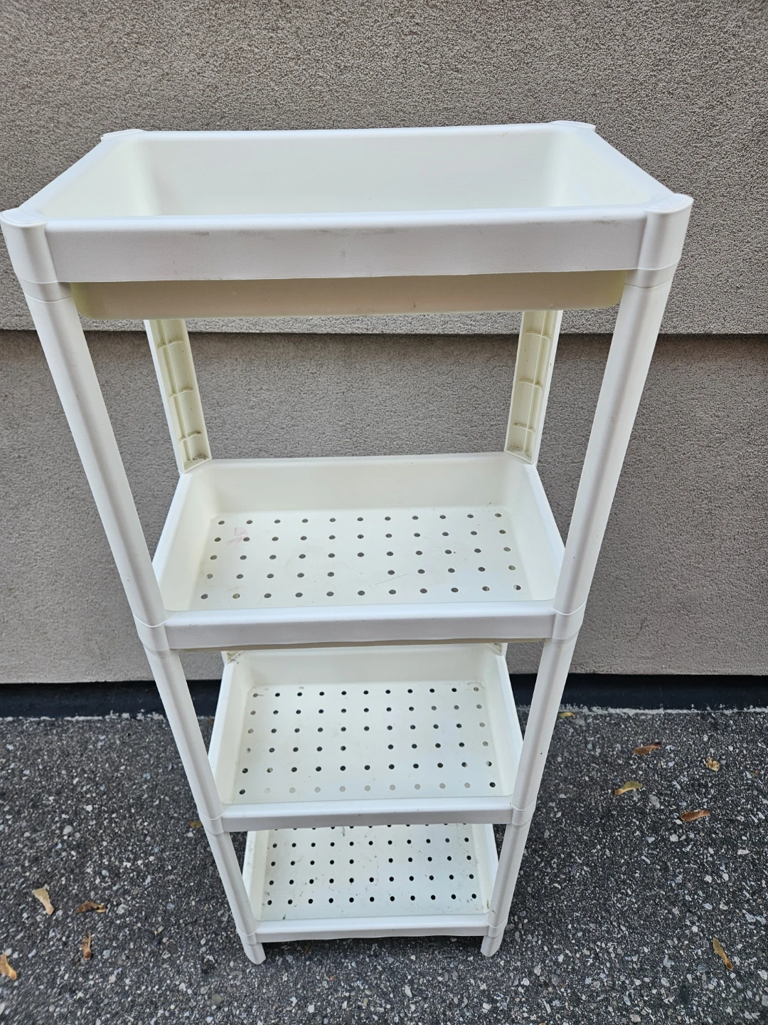 White 3-Tier Plastic Shelf Unit - photo 2