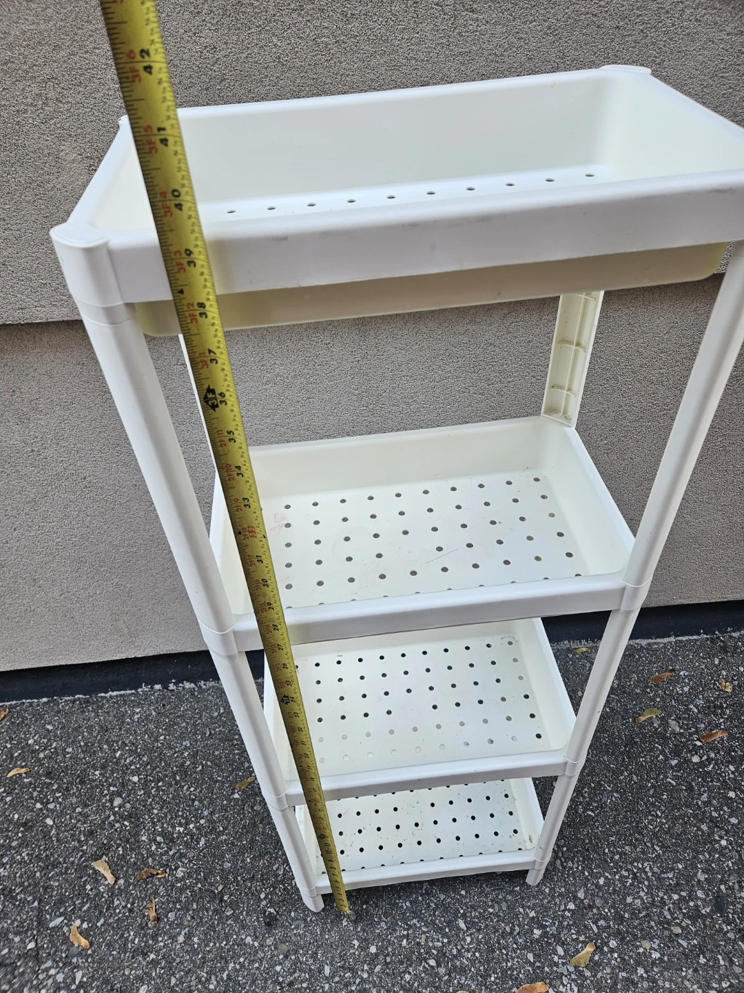 White 3-Tier Plastic Shelf Unit - photo 5
